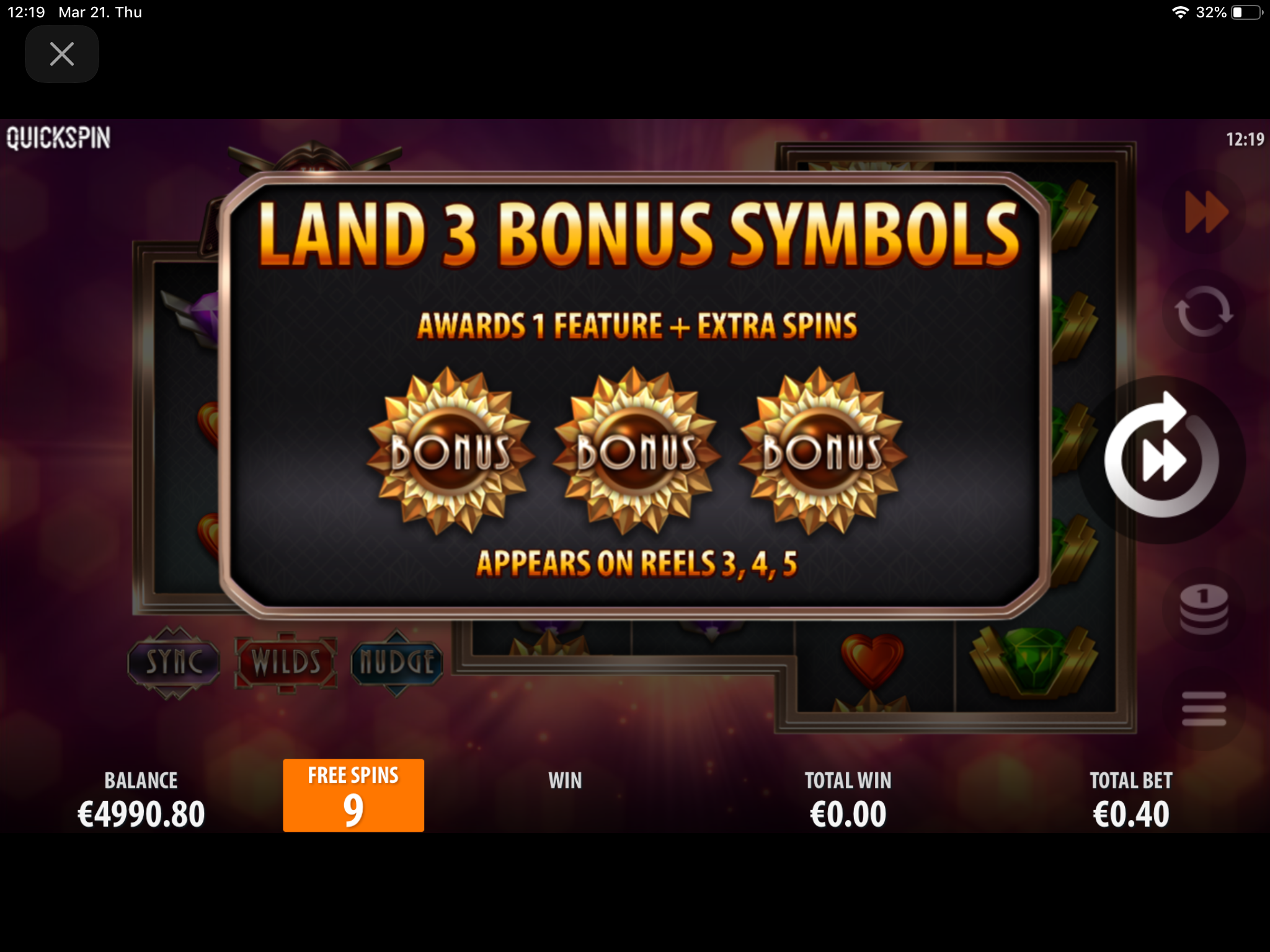 7 Dwarf`s Diamonds slot game screenshot