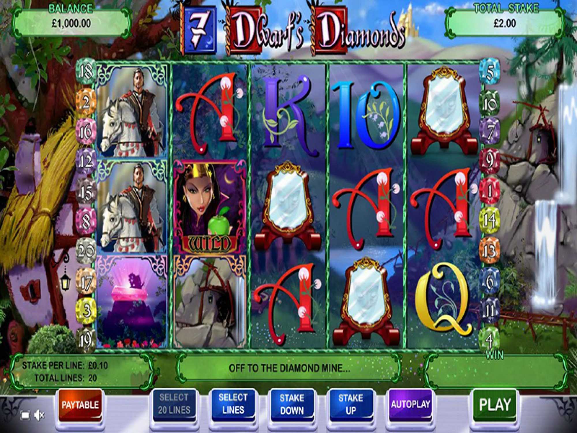 7 Dwarf`s Diamonds slot machine screenshot