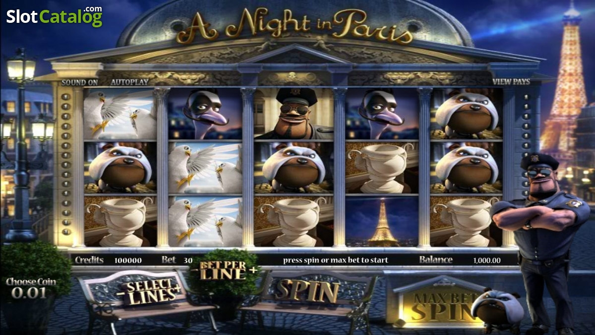 A Night in Paris slot game screenshot