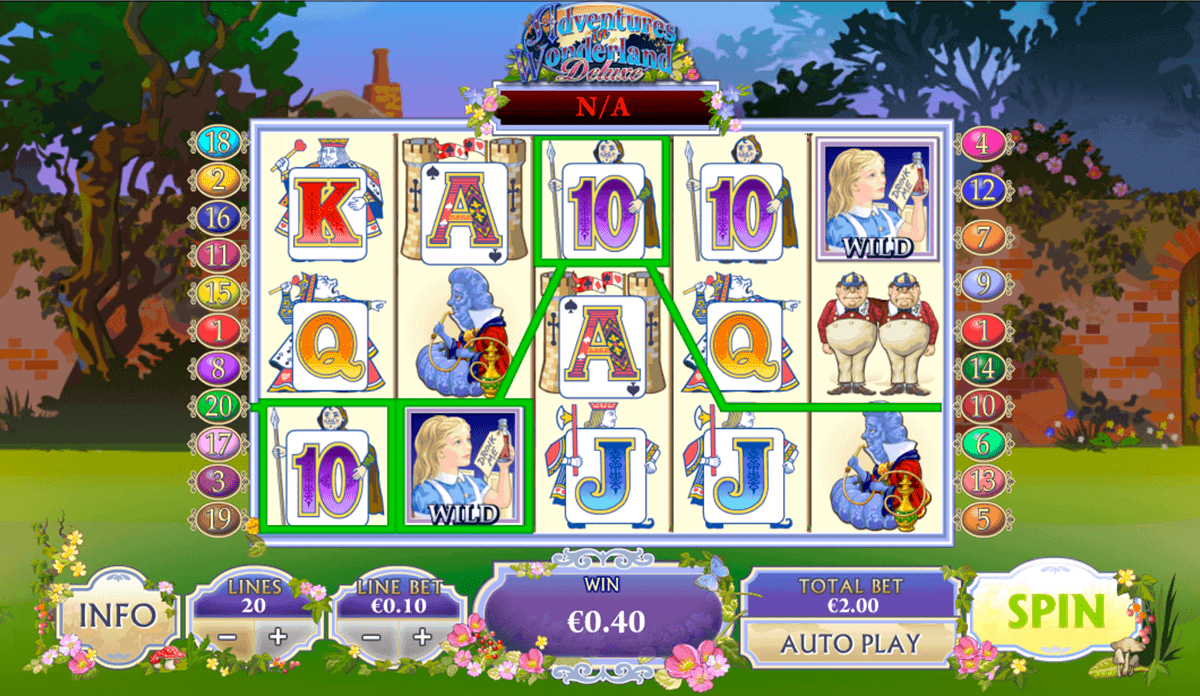 Adventures in Wonderland slot game screenshot