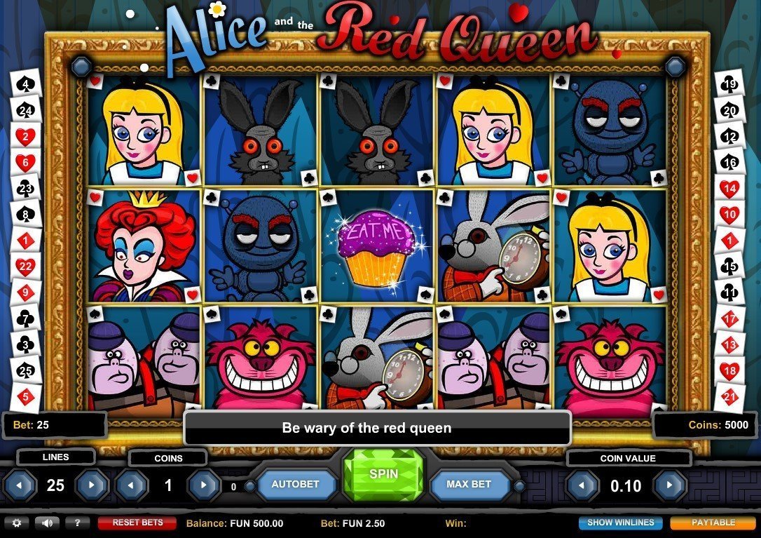 Alice and the Red Queen video slot game screenshot