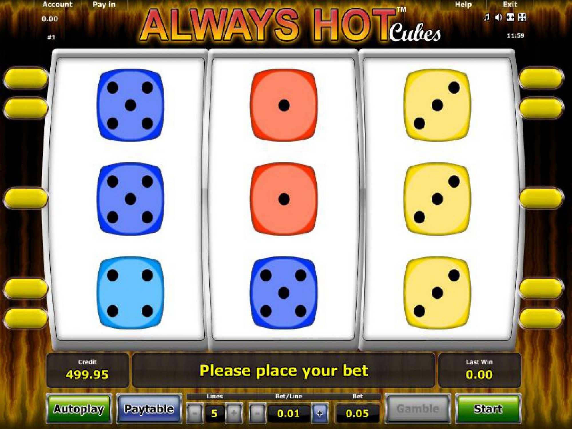 Always Hot Cubes video slot game screenshot