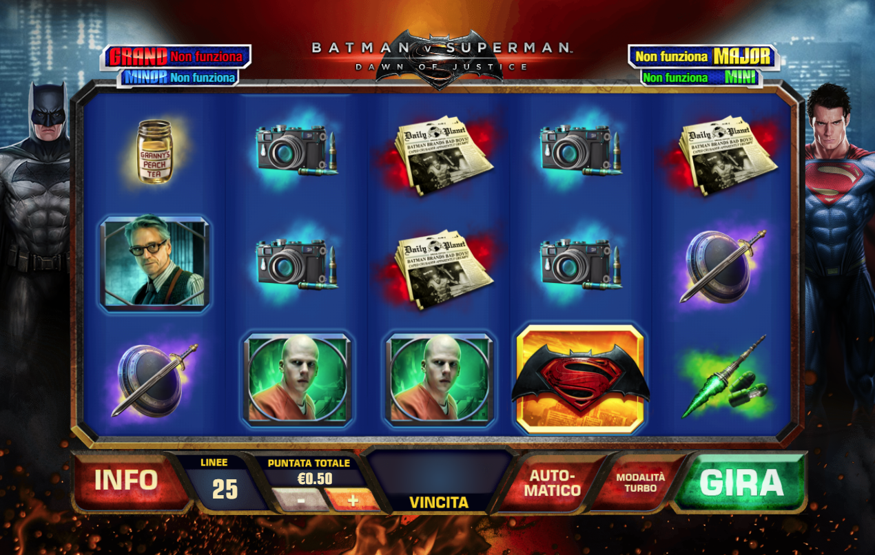 Batman v Superman: Dawn of Justice video slot game screenshot