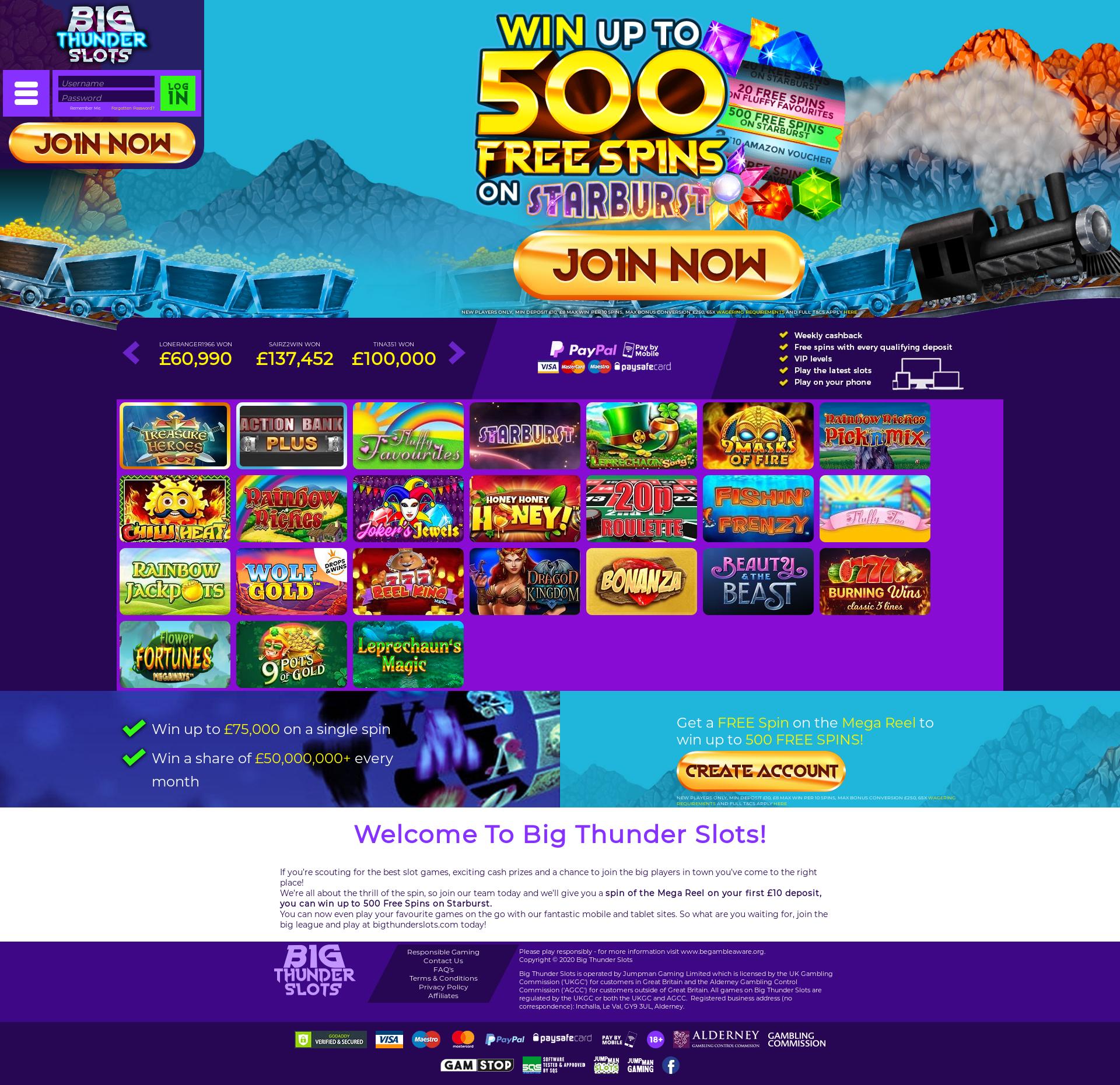 Big Thunder slot game screenshot