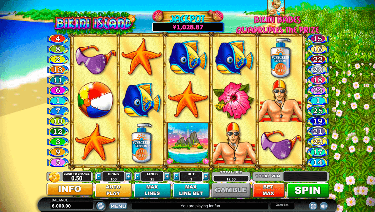 Bikini Island slot game screenshot