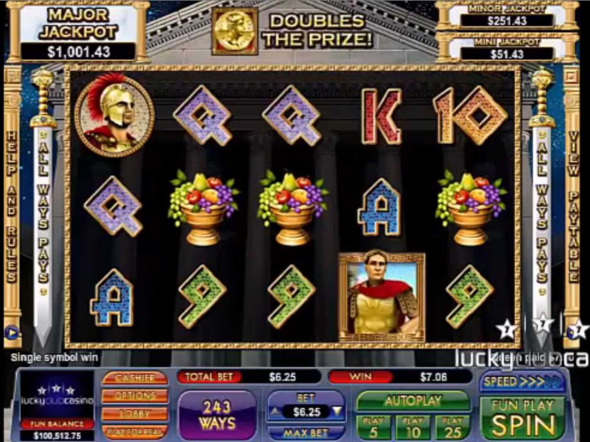 Caesar's Gold video slot machine screenshot