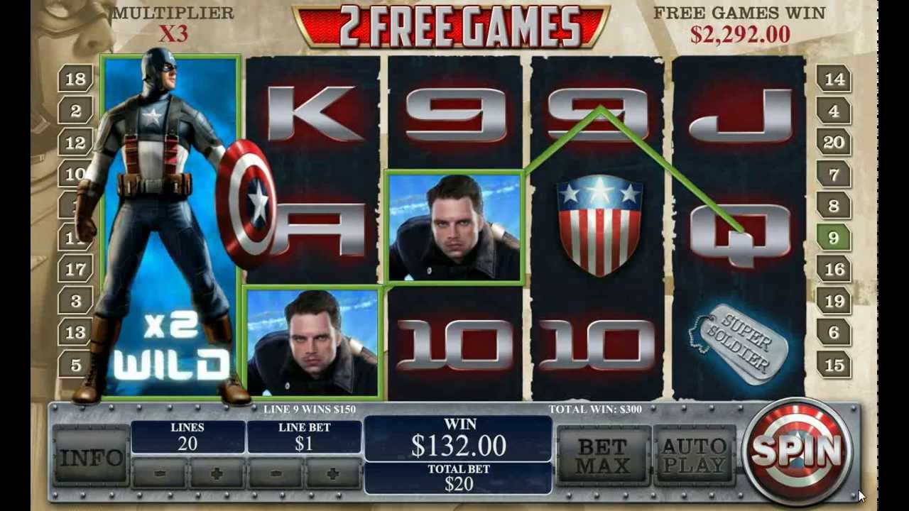 Captain America video slot game screenshot