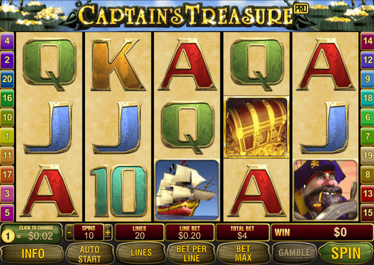 Captain's Treasure slot machine screenshot