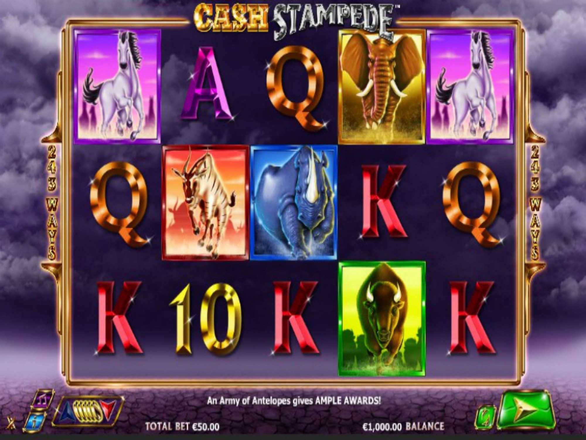 Cash Stampede video slot machine screenshot