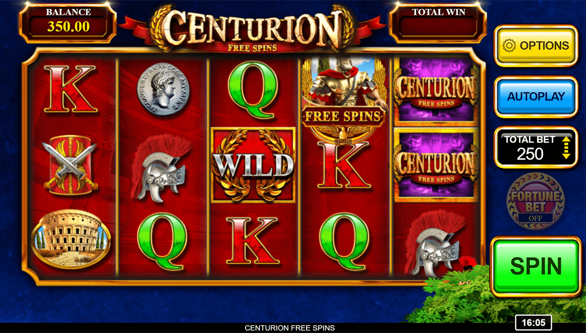 Centurion Free Spins slot machine screenshot