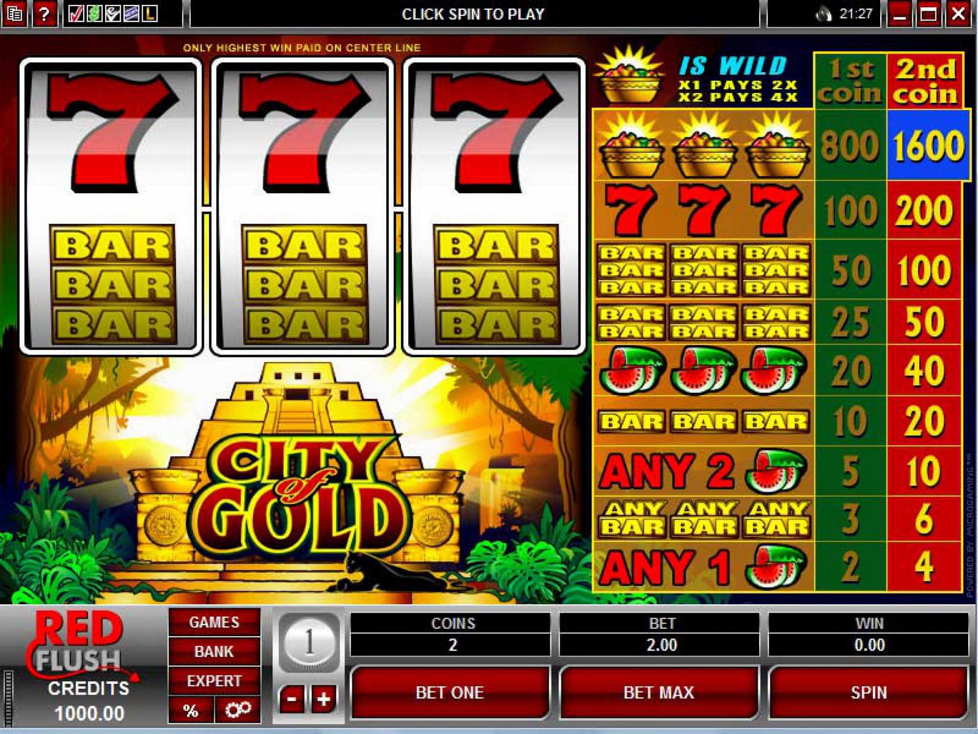 City of Gold slot game screenshot