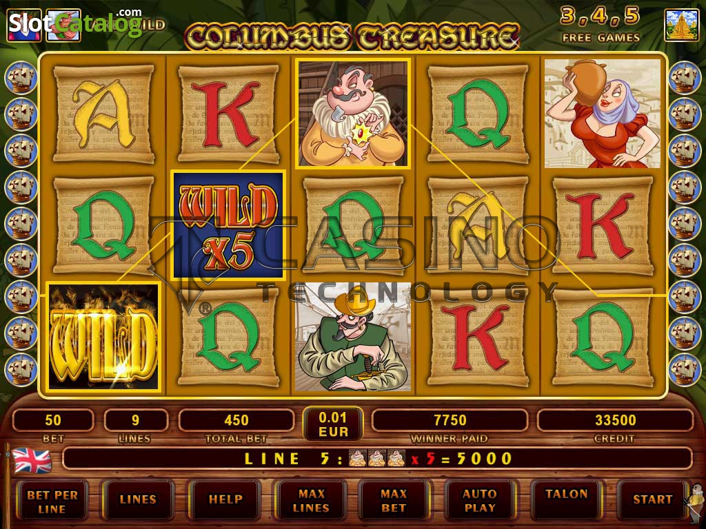 Columbus Treasure slot game screenshot