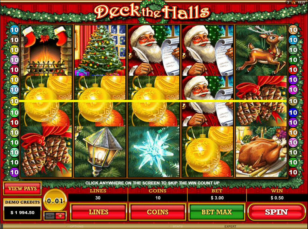 Deck The Halls video slot game screenshot