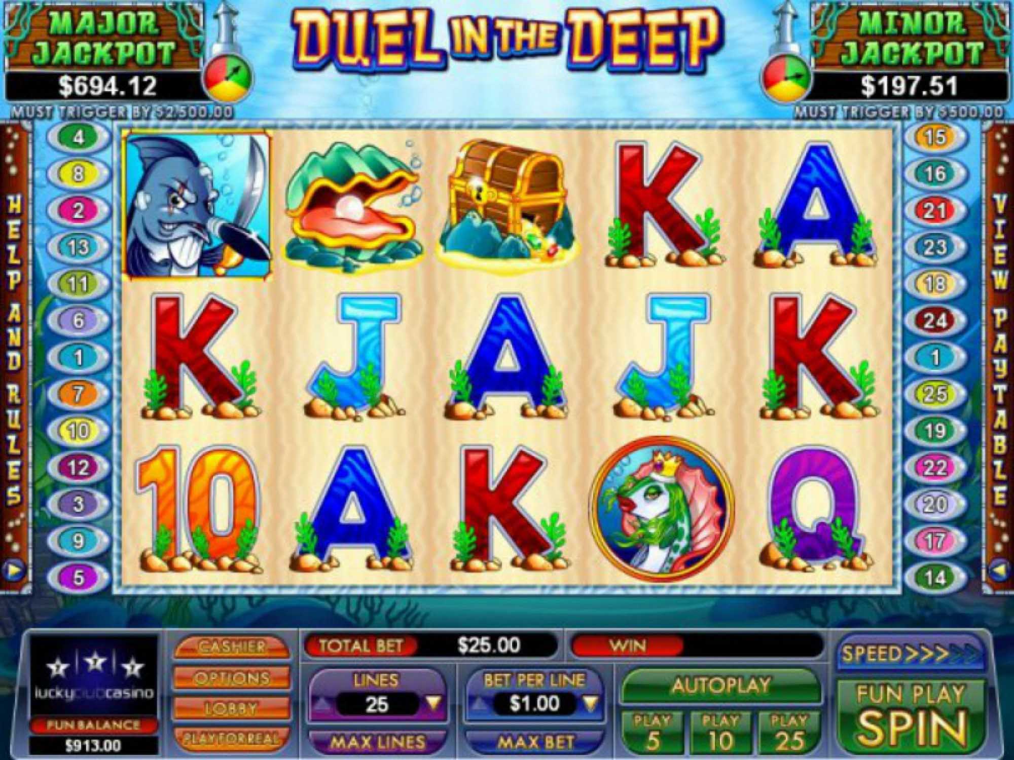 Duel in the Deep video slot machine screenshot