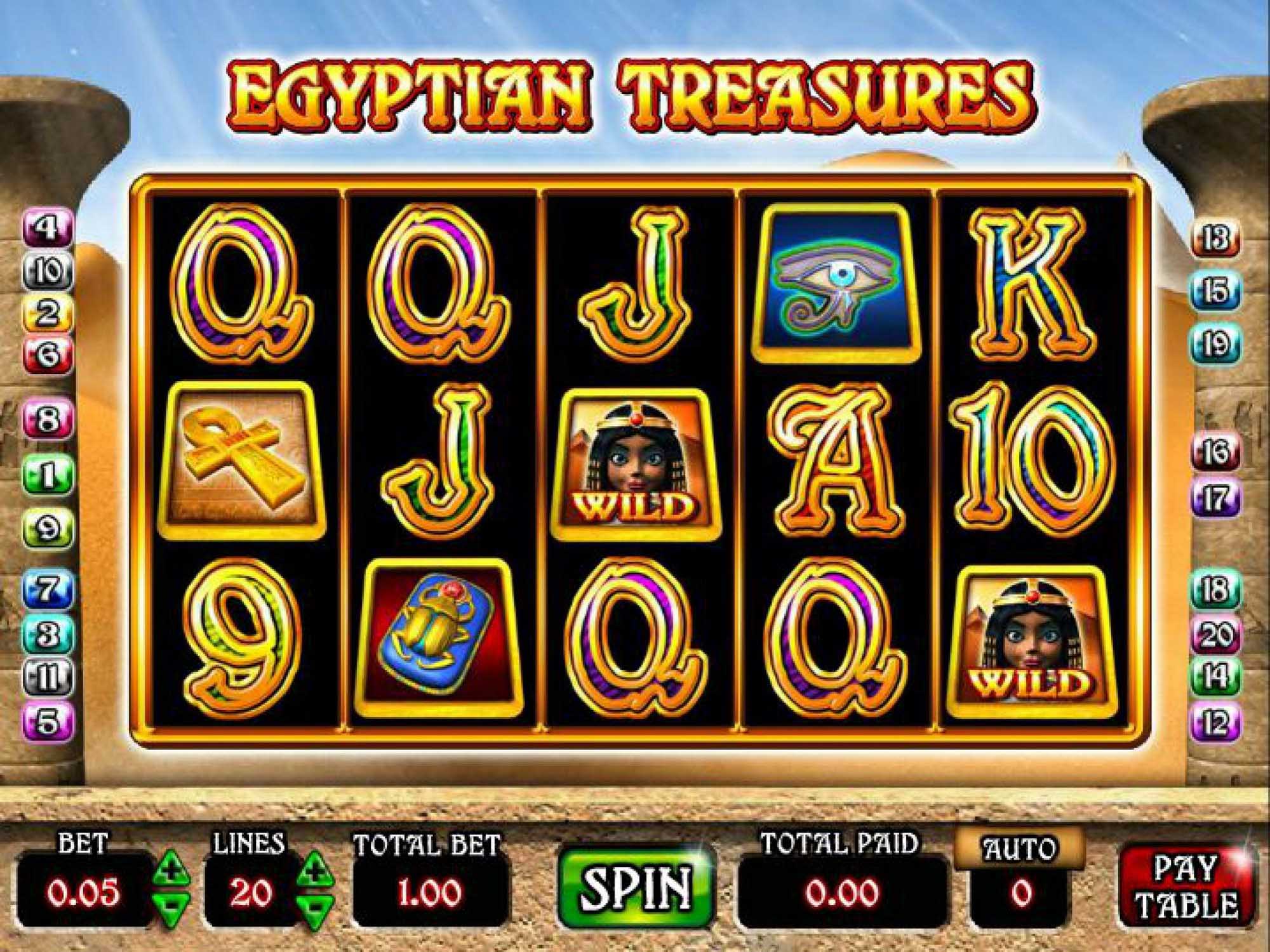 Egyptian Gold video slot machine screenshot