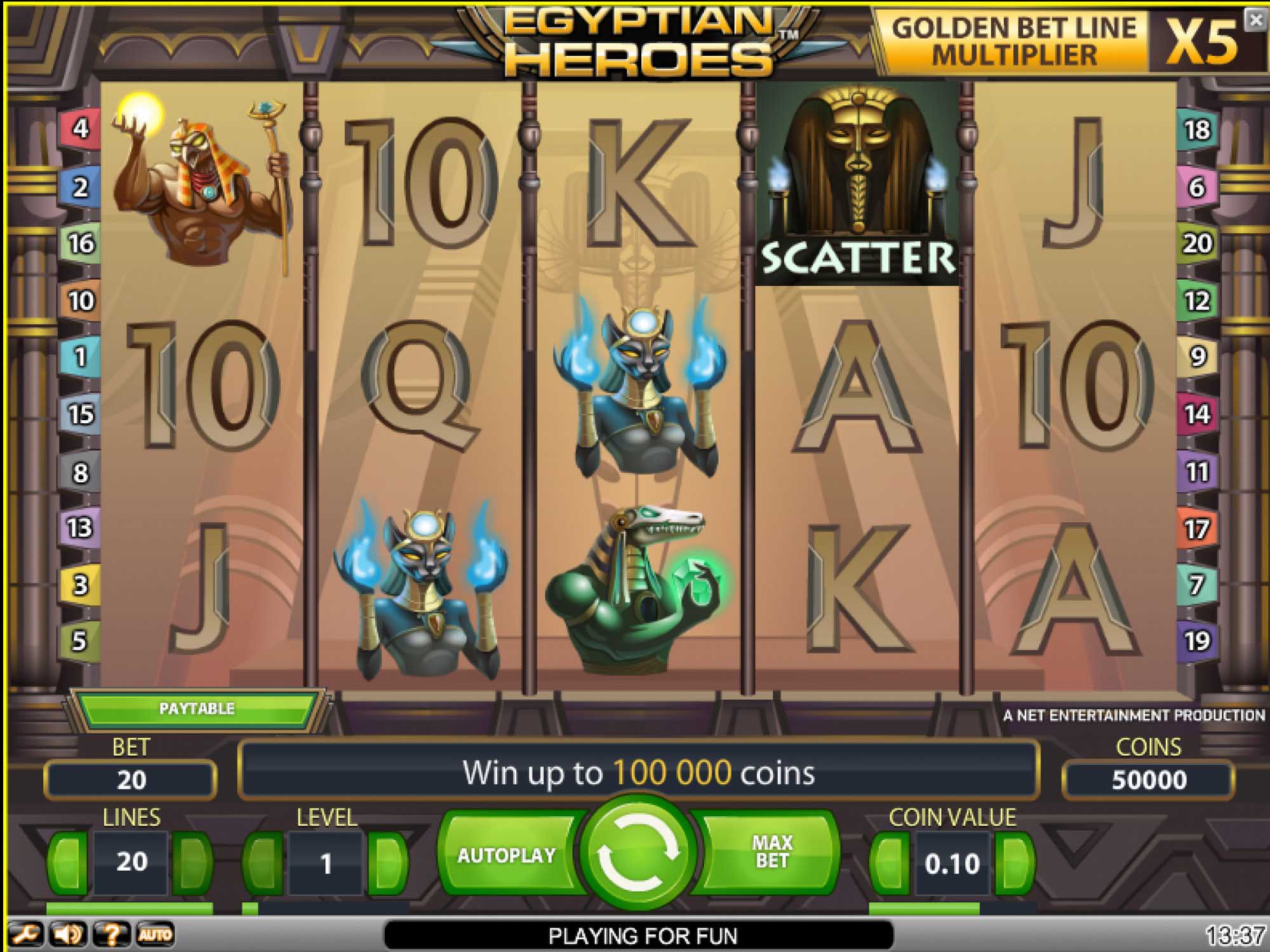 Egyptian Heroes video slot machine screenshot