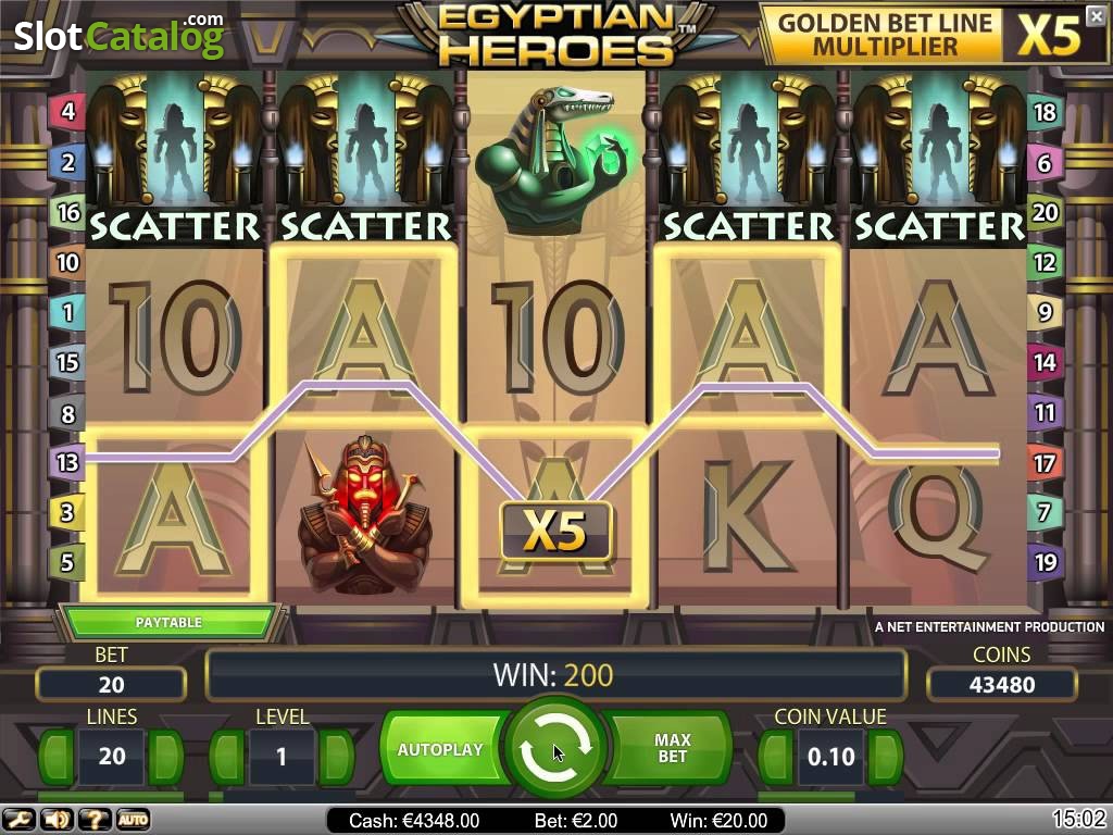 Egyptian Heroes video slot machine screenshot