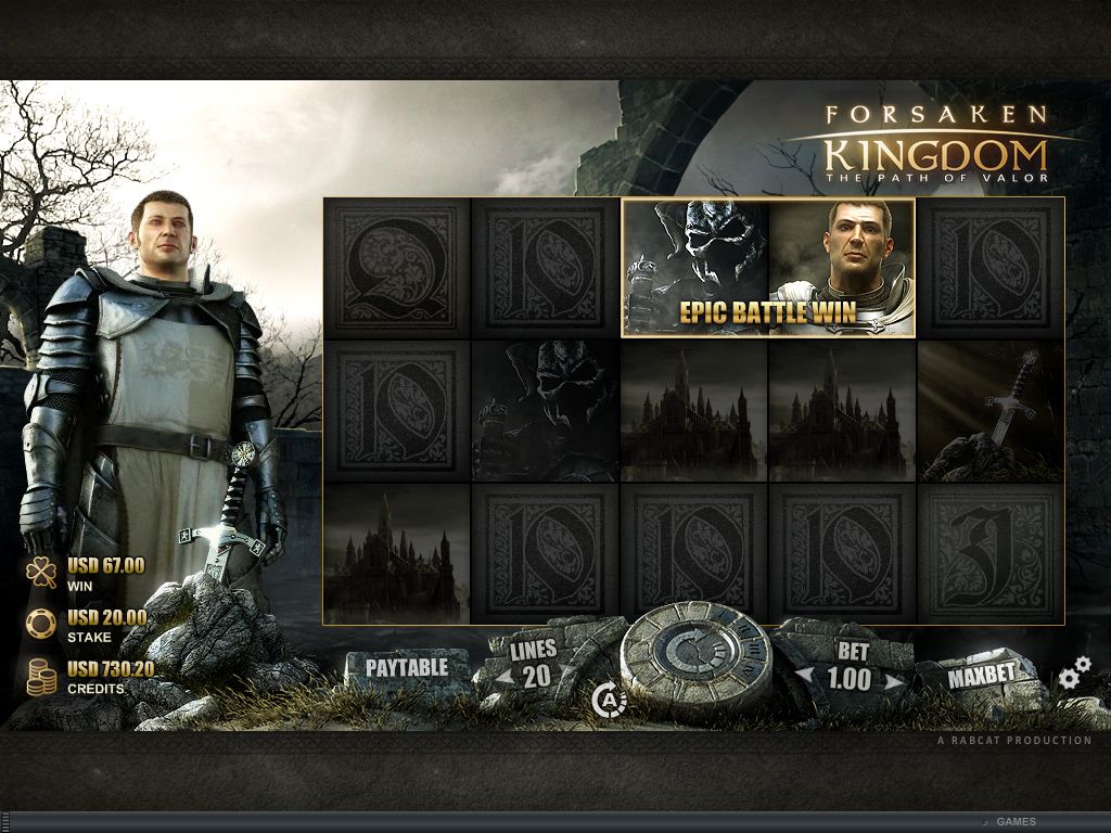 Forsaken Kingdom video slot game screenshot