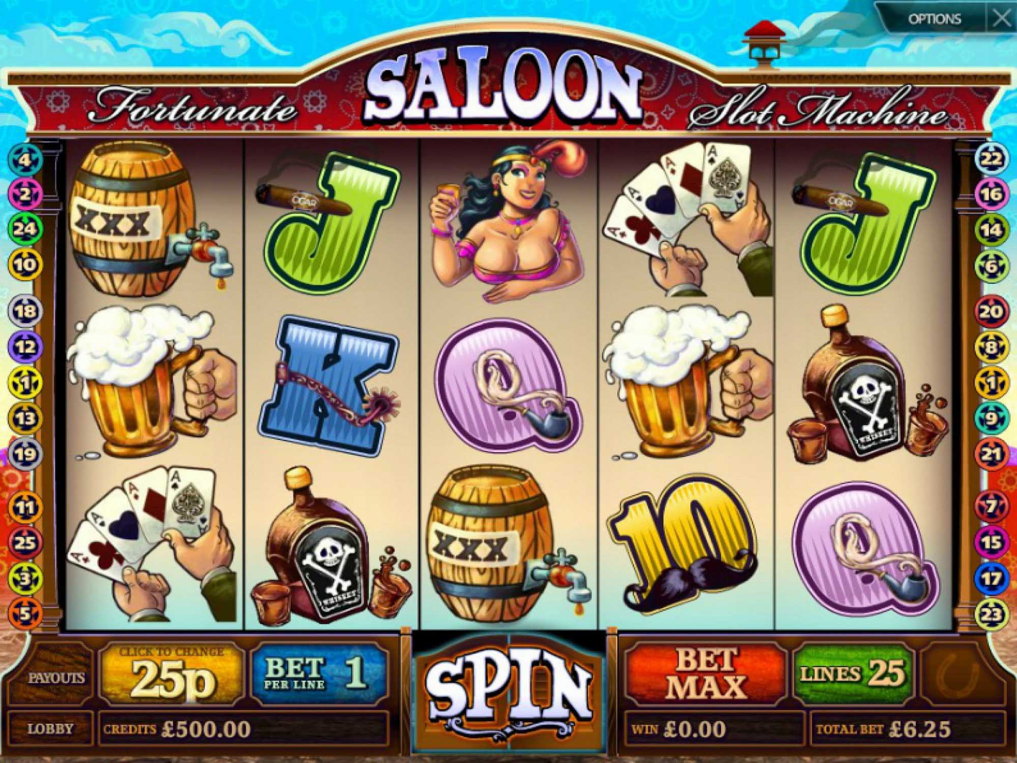 Fortunate Saloon slot game screenshot