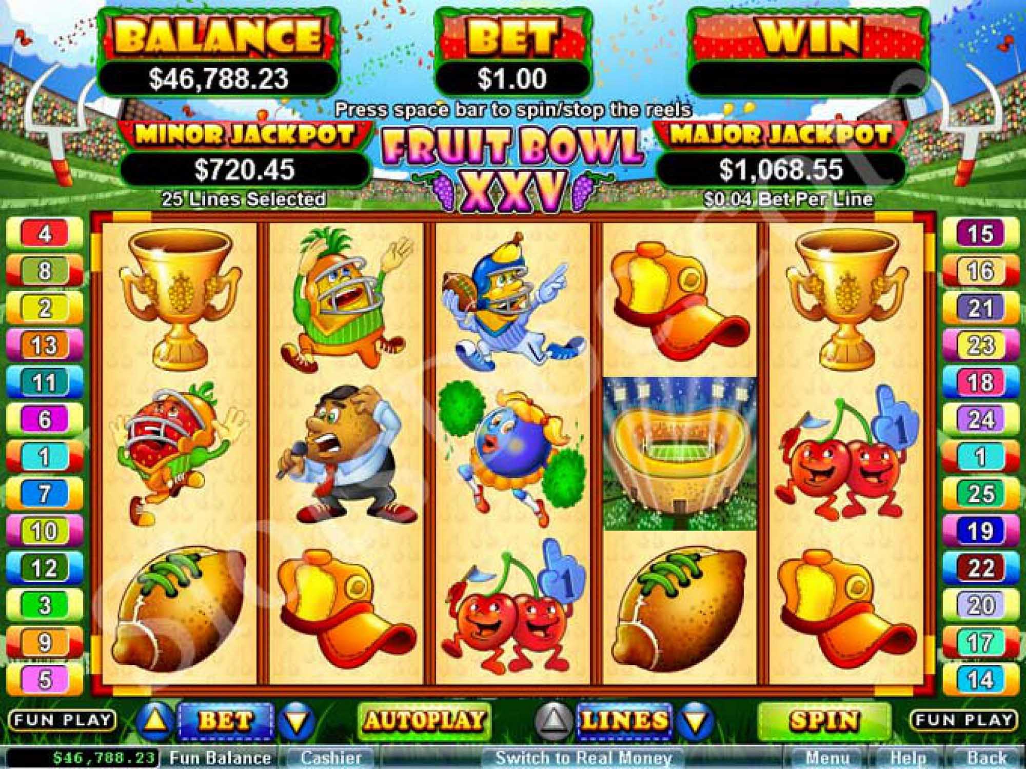 Fruit Bowl XXV slot game screenshot