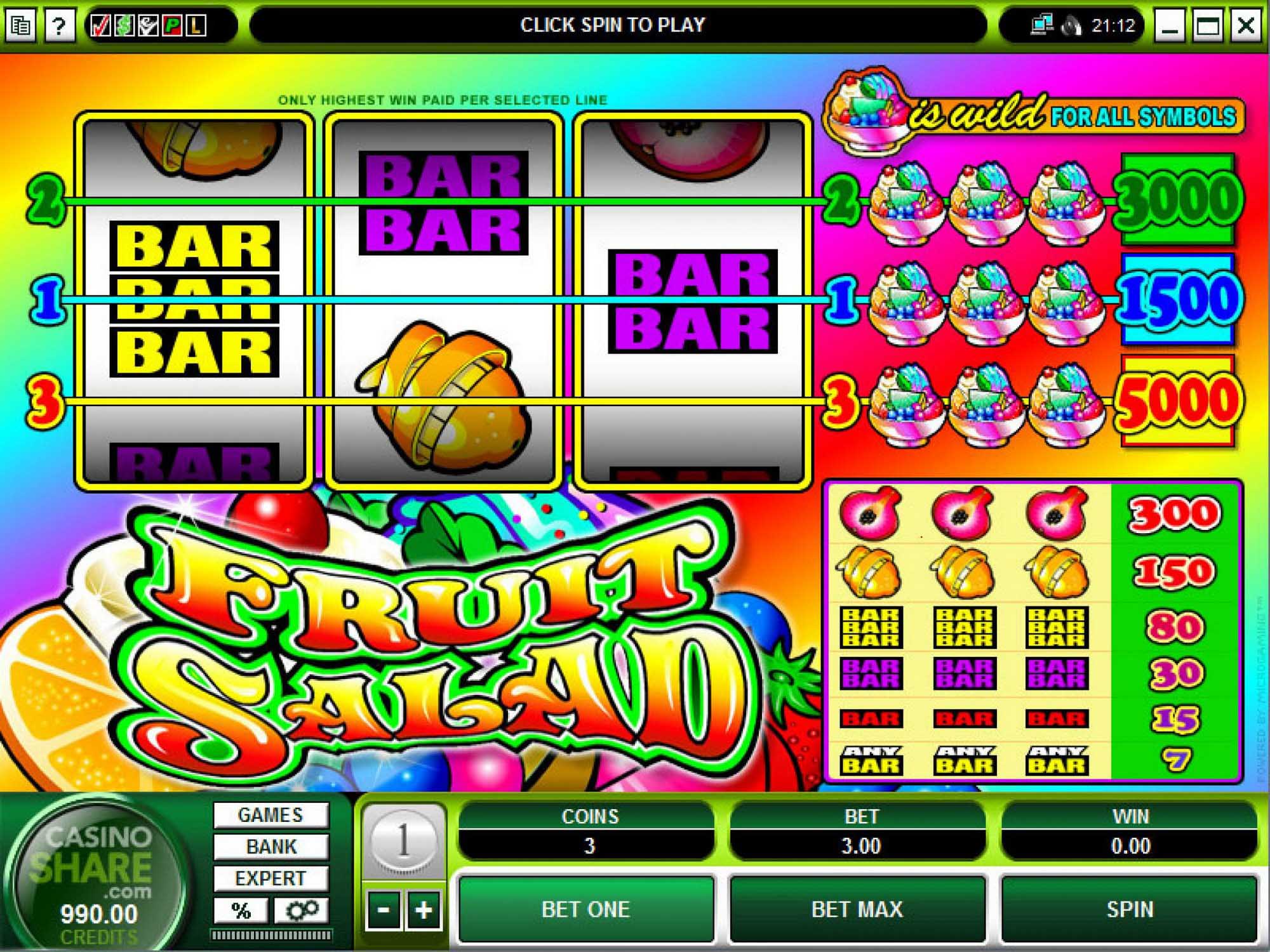 Fruit Salad slot machine screenshot