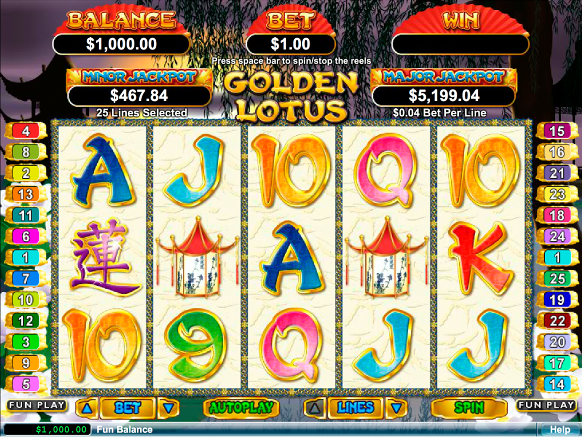 Golden Lotus Progressive slot machine screenshot