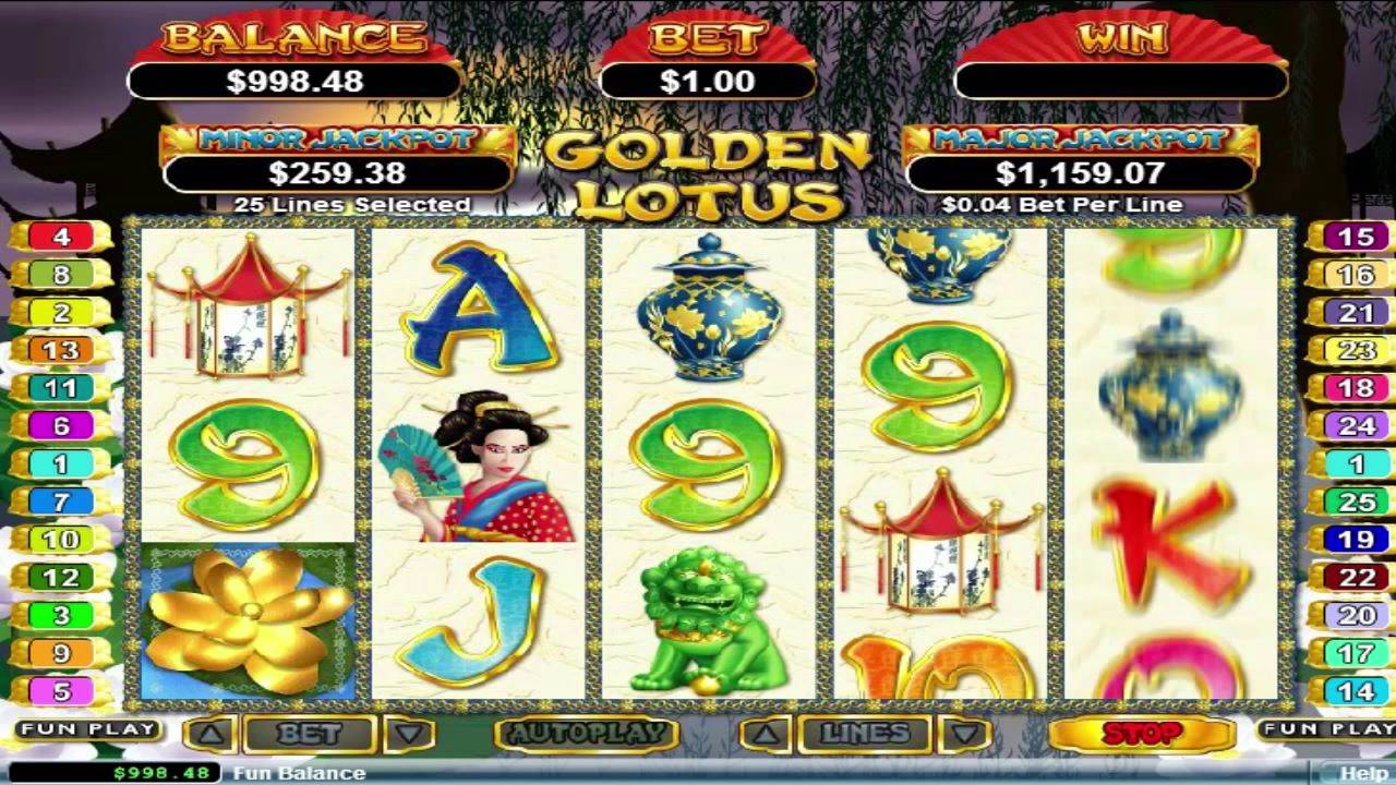 Golden Lotus Progressive slot machine screenshot