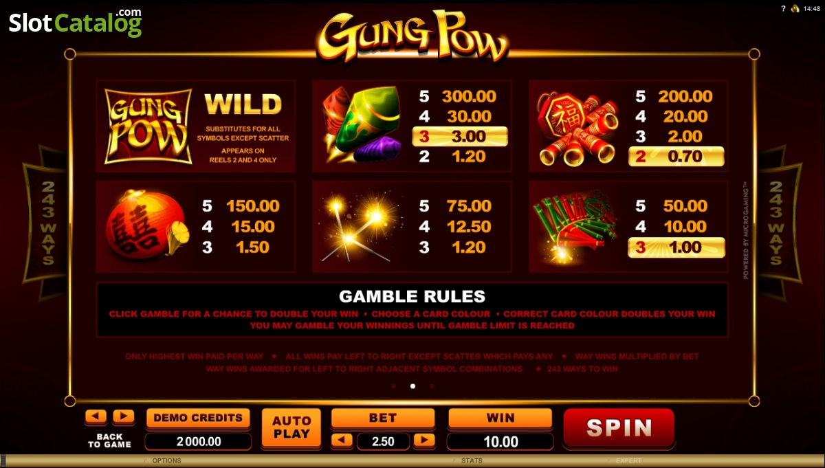 Gung Pow slot game screenshot