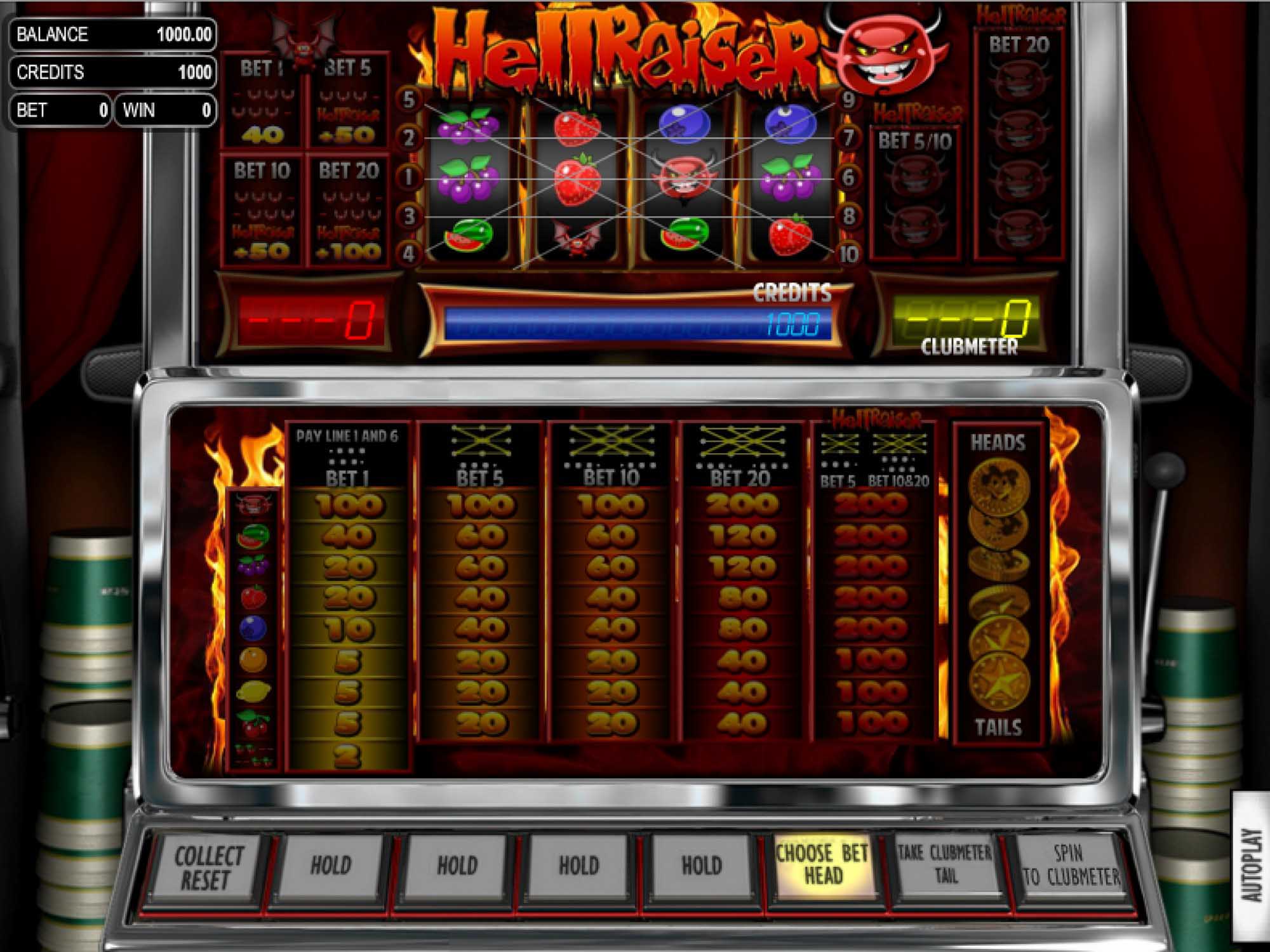 Hellraiser video slot machine screenshot