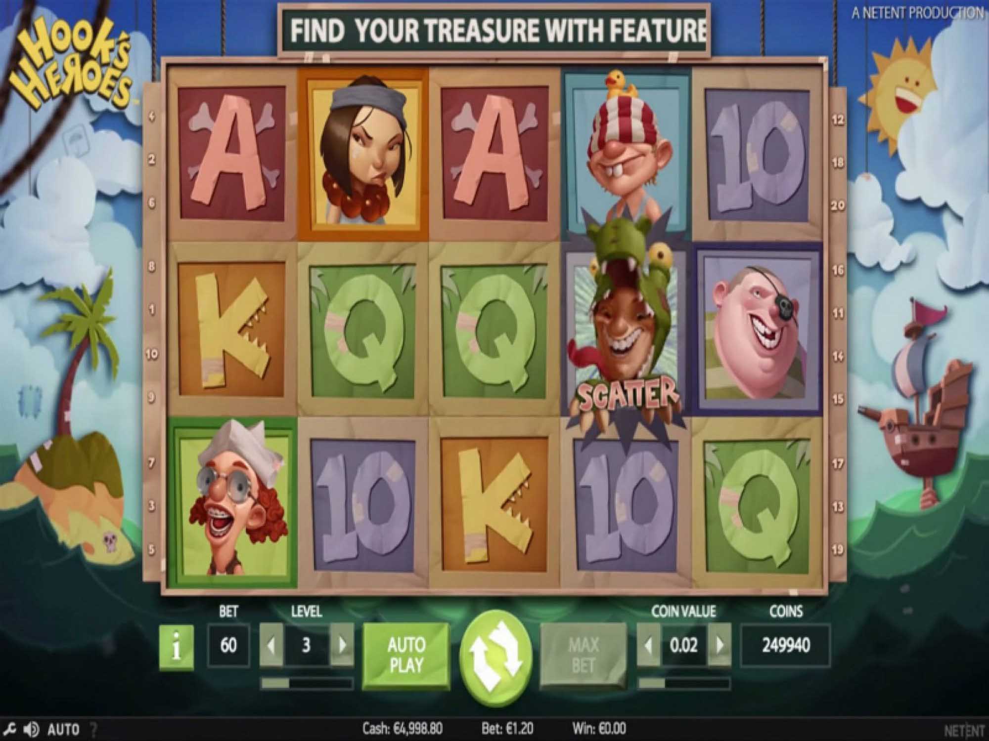 Hook's Heroes slot machine screenshot