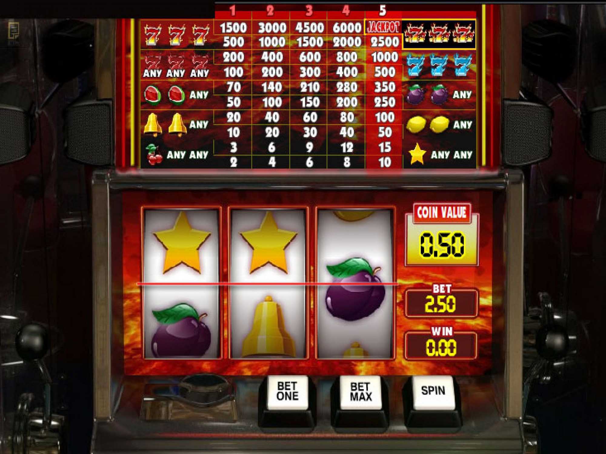 Hot 7's slot machine screenshot