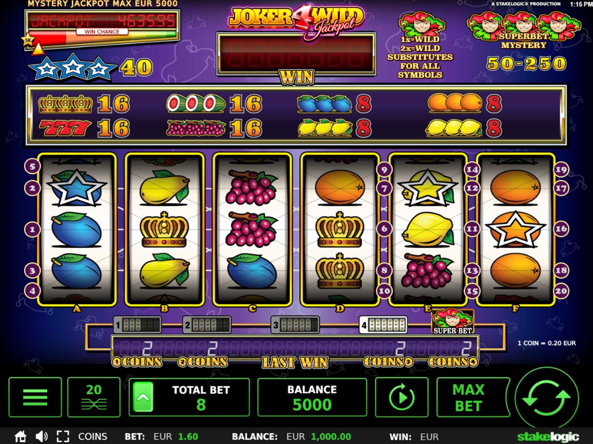 Joker4Wild slot game screenshot