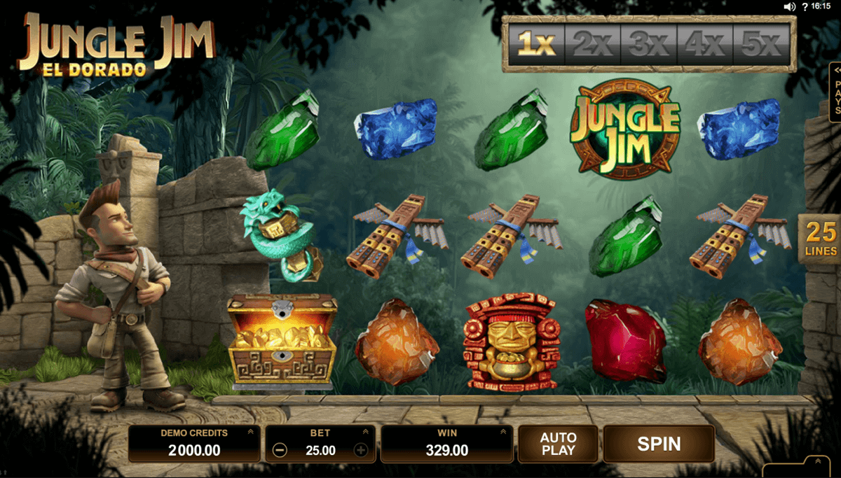 Jungle Jim slot machine screenshot