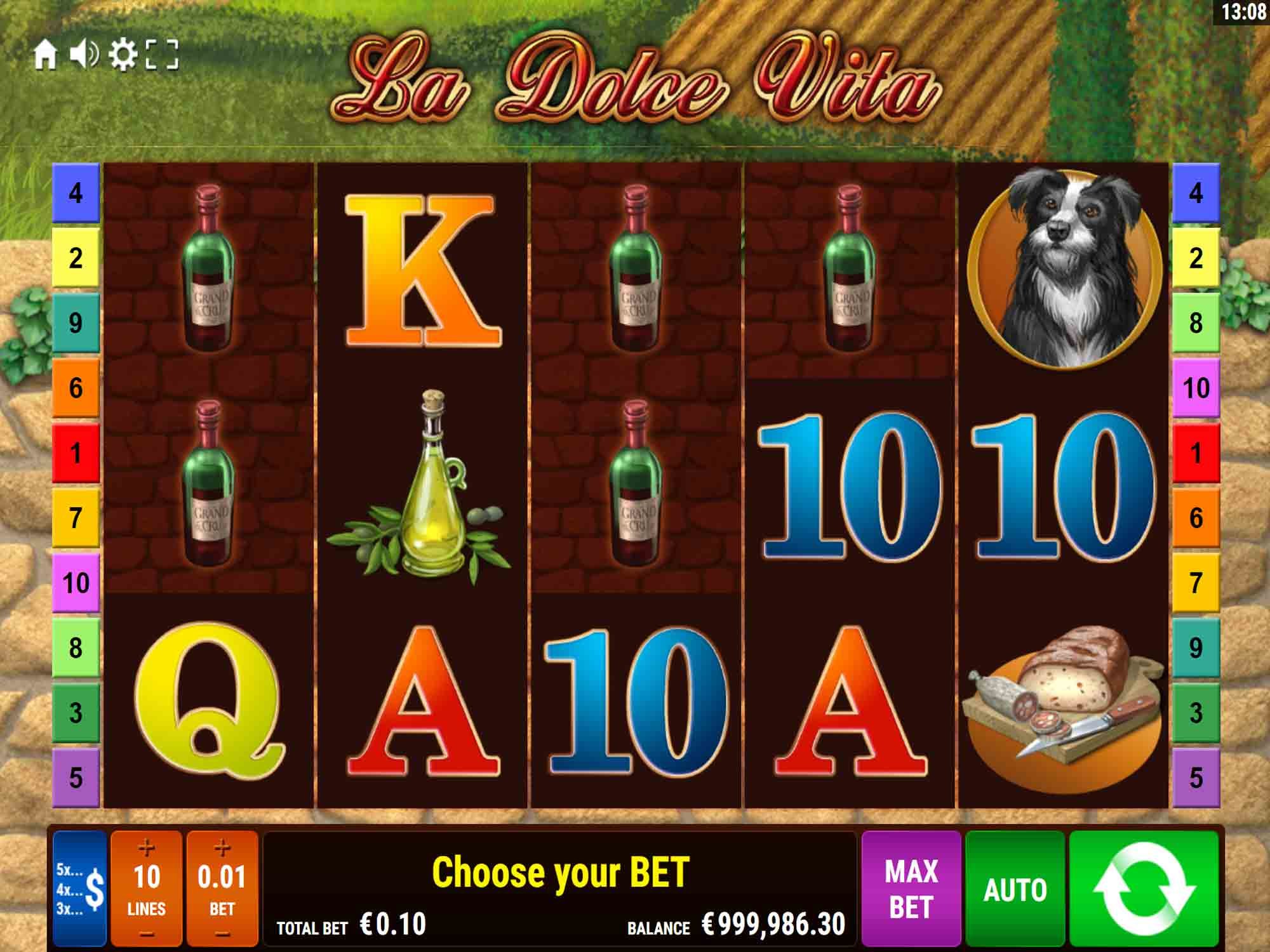 La Dolce Vita slot game screenshot