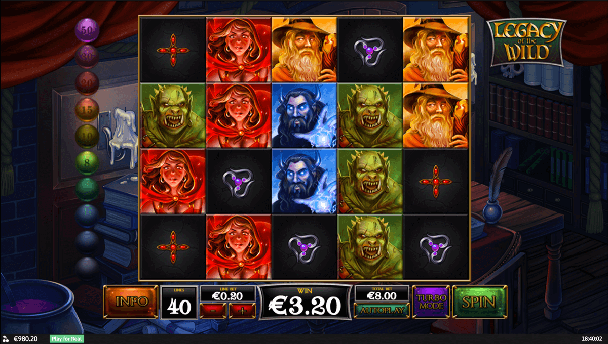 Legacy of the Wild video slot machine screenshot