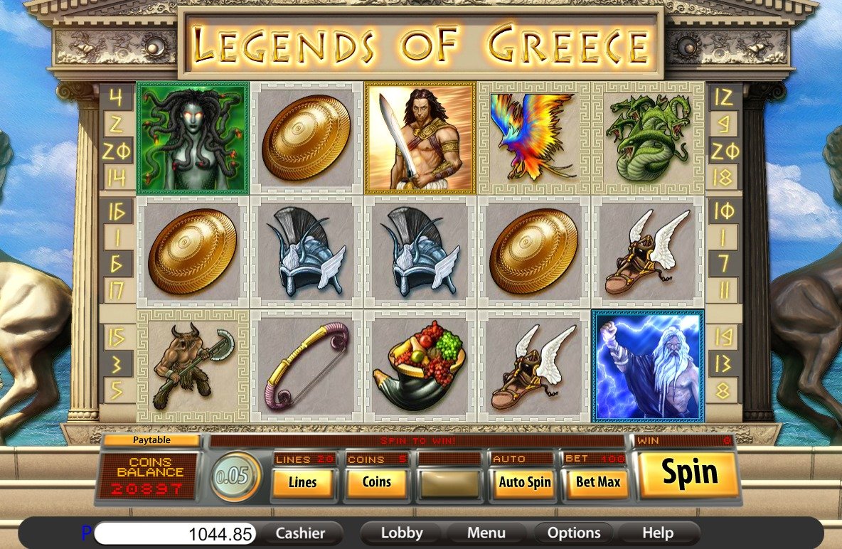 Legends Of Greece video slot game screenshot