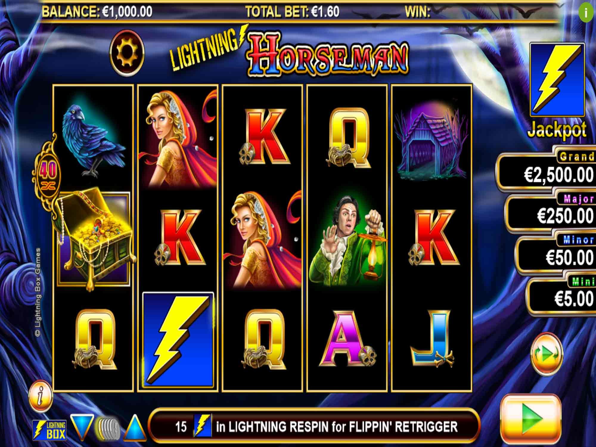 Lightning Horseman slot machine screenshot