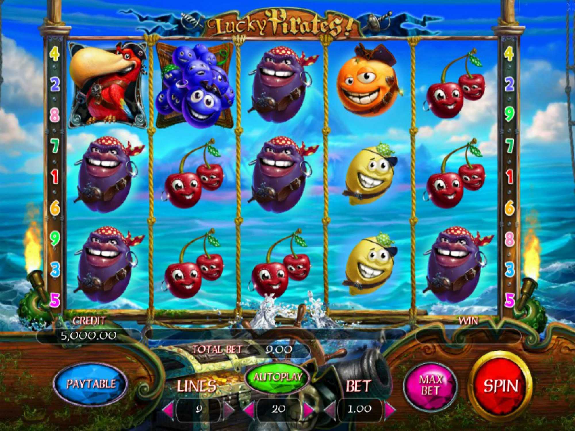 Lucky Pirates! video slot machine screenshot