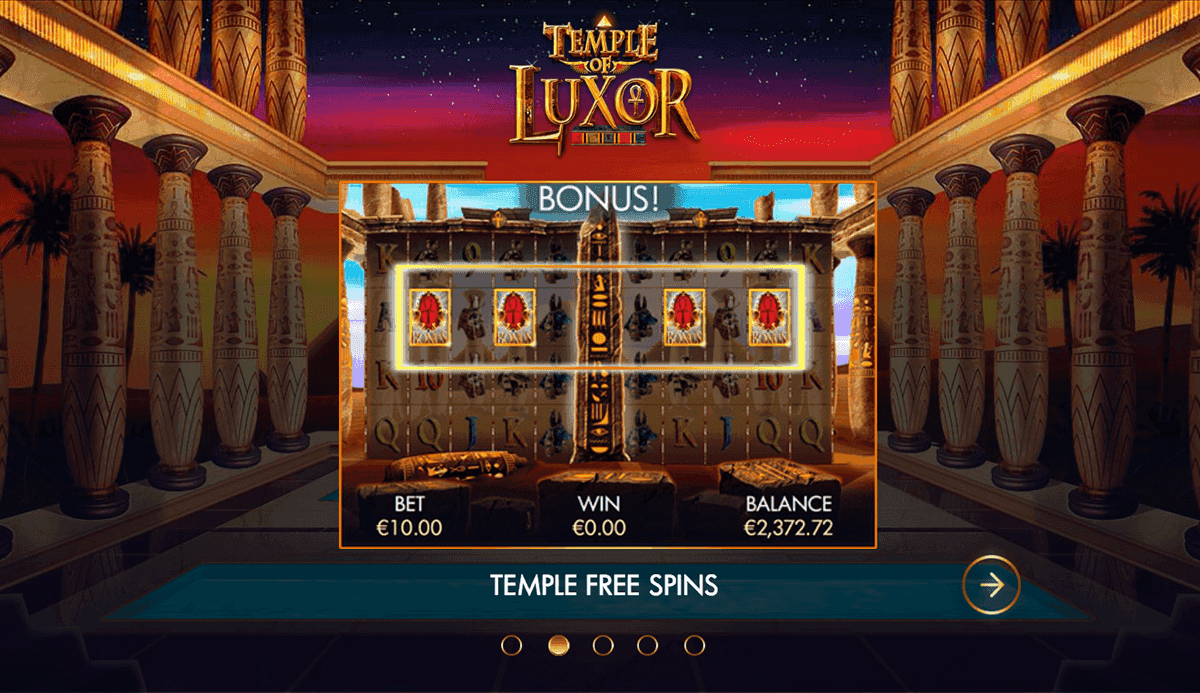 Luxor video slot machine screenshot