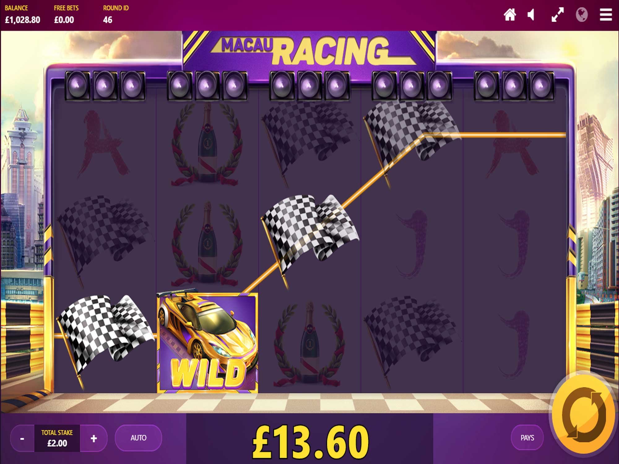 Macau Racing video slot game screenshot