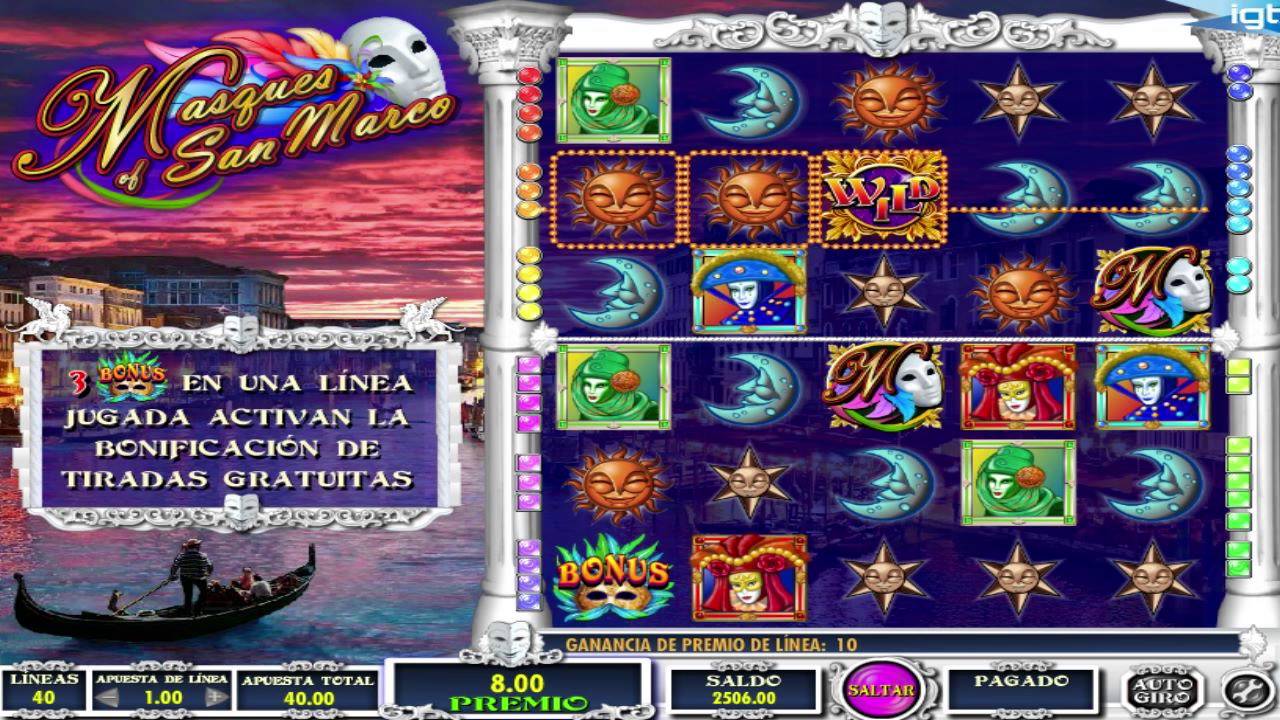 Masques of San Marco video slot game screenshot