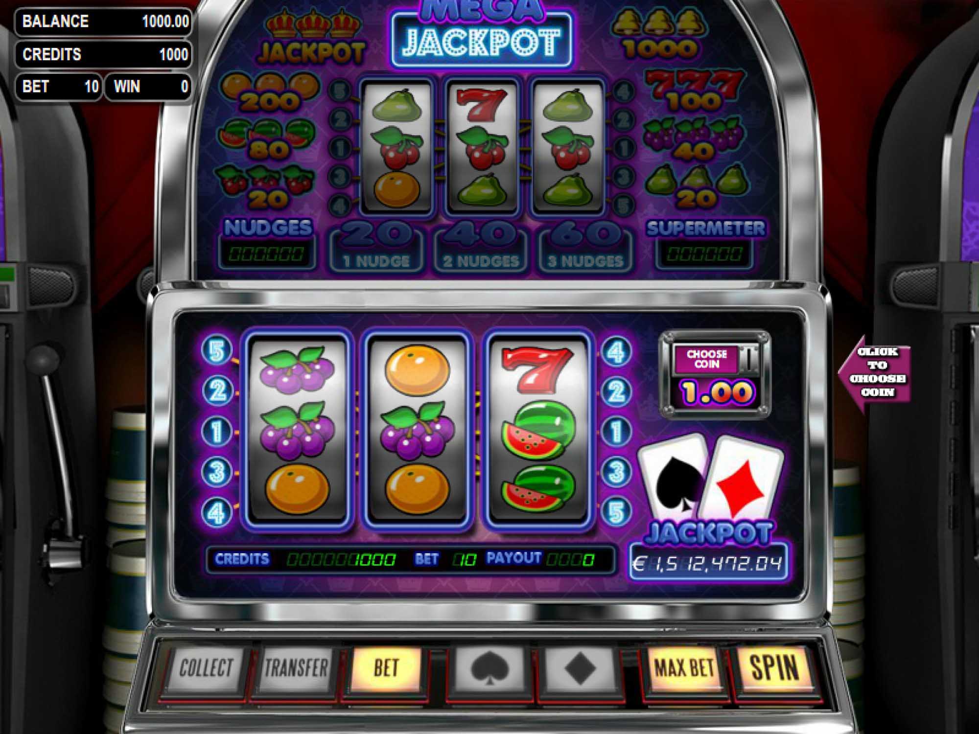 Mega Jackpot video slot machine screenshot