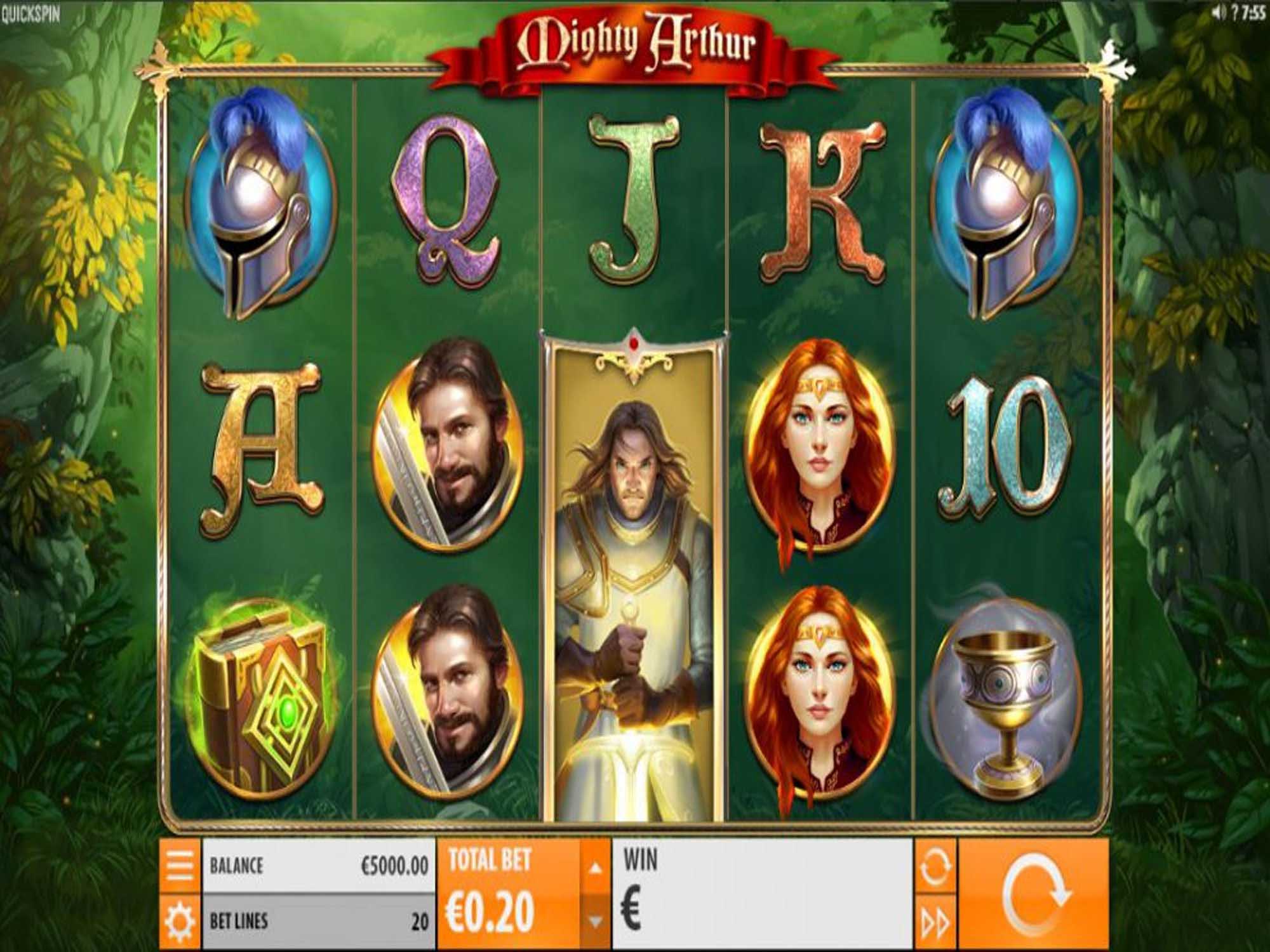 Mighty Arthur video slot machine screenshot