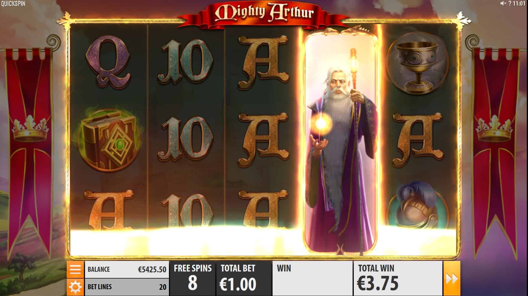 Mighty Arthur video slot machine screenshot