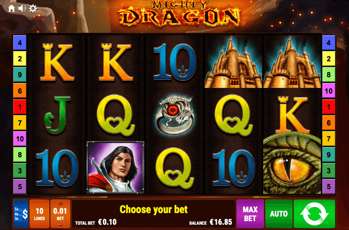 Mighty Dragon video slot game screenshot