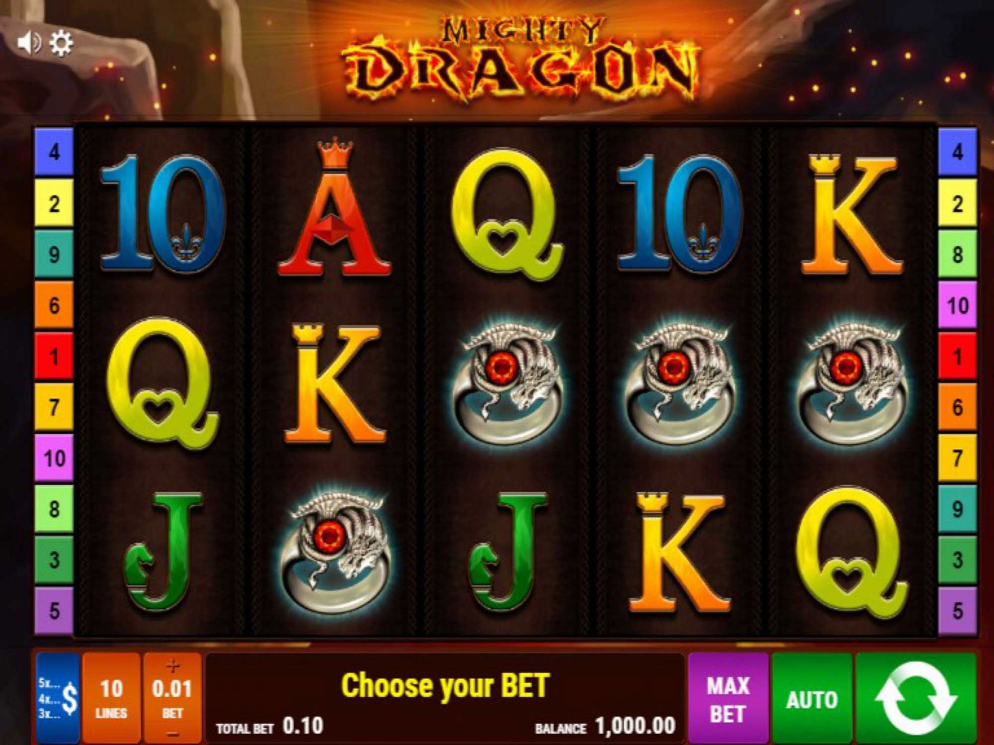 Mighty Dragon video slot game screenshot