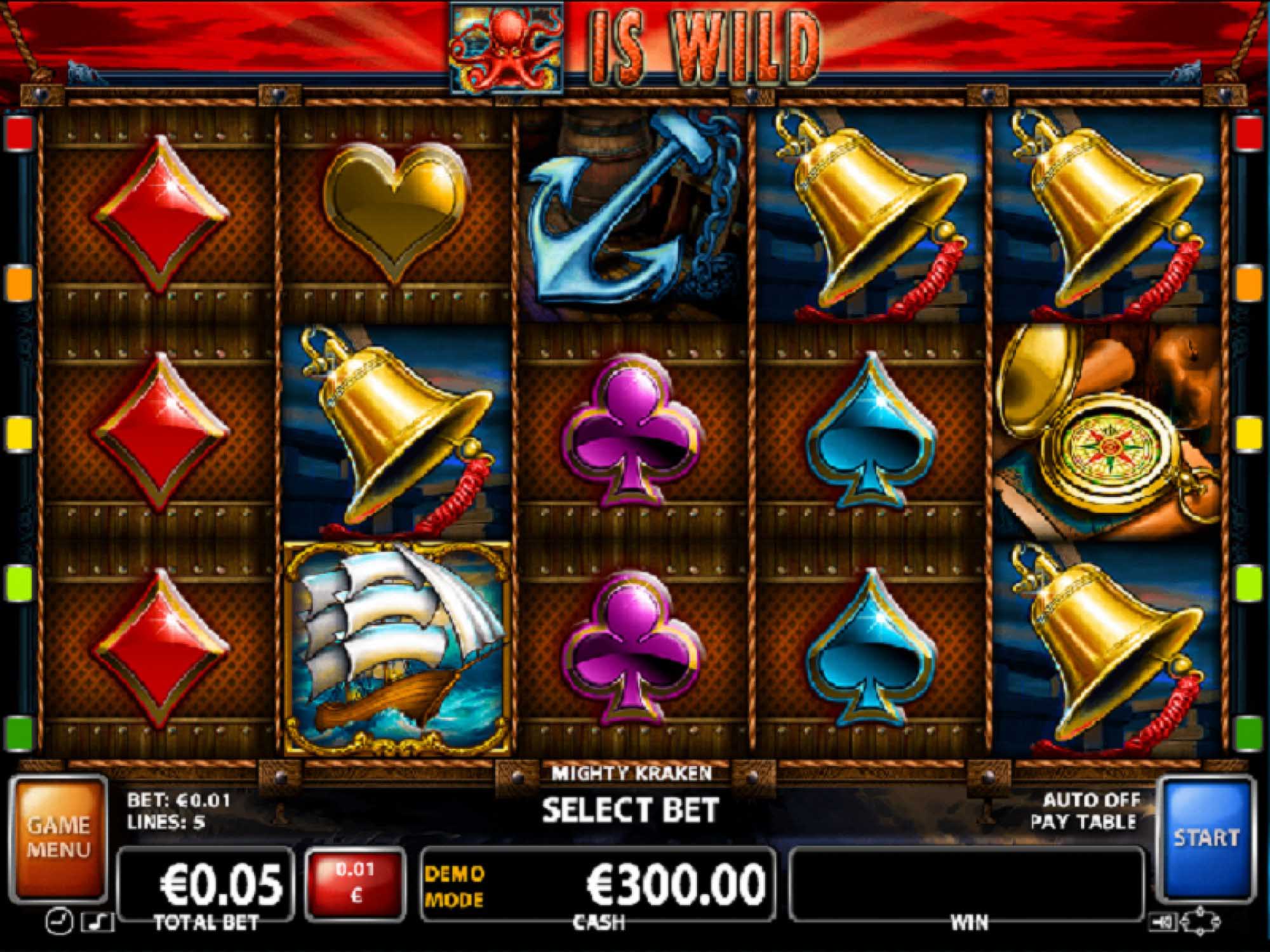 Mighty Kraken video slot machine screenshot