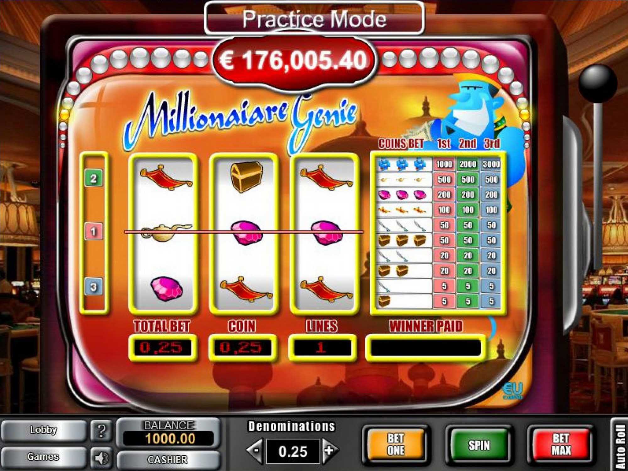 Millionaire Genie slot game screenshot