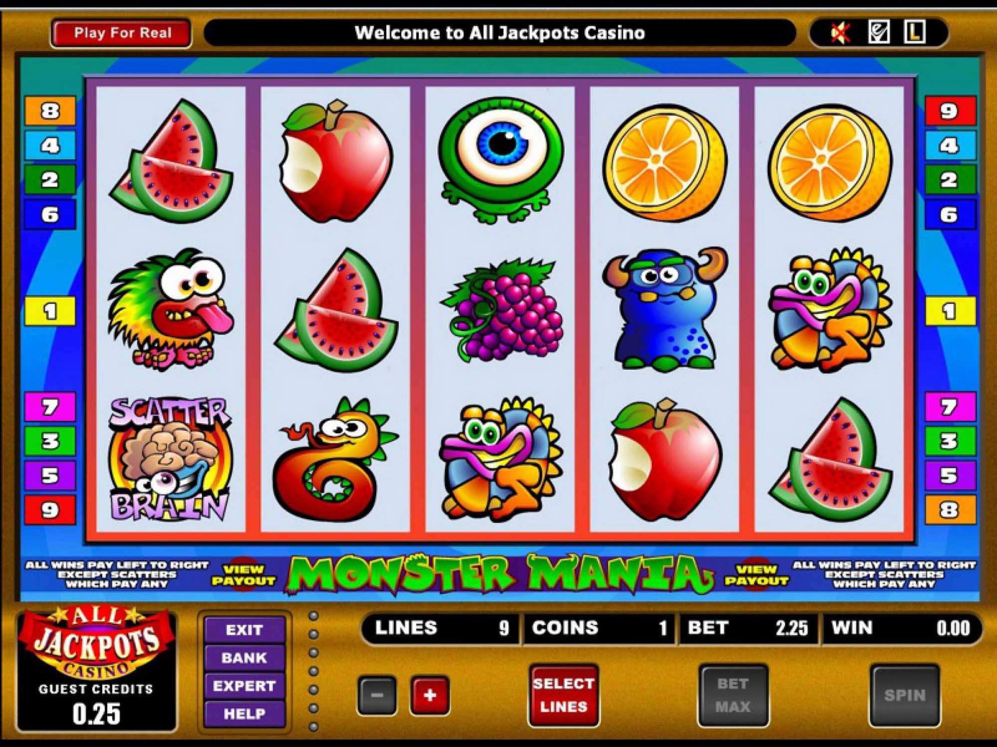 Monster Mania video slot machine screenshot