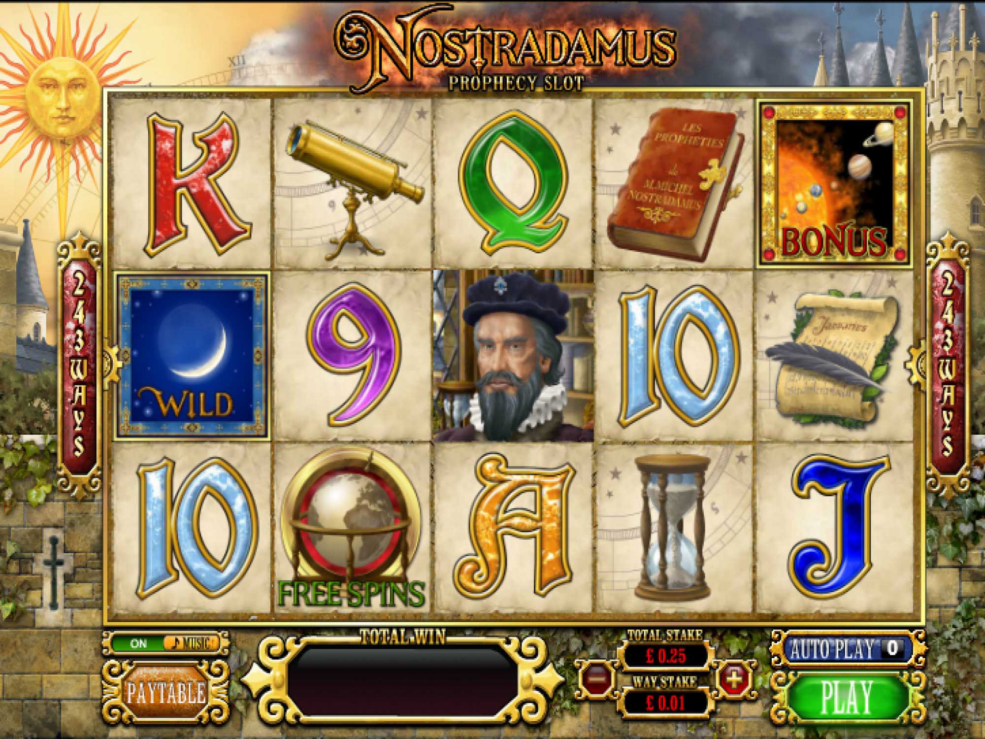 Nostradamus Prophecy video slot game screenshot